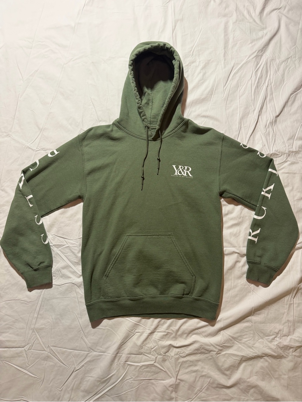 Young & Reckless Unisex Hoodie Modern Olive Green Small